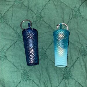 Starbucks Navy and Light Blue Bottle Caps